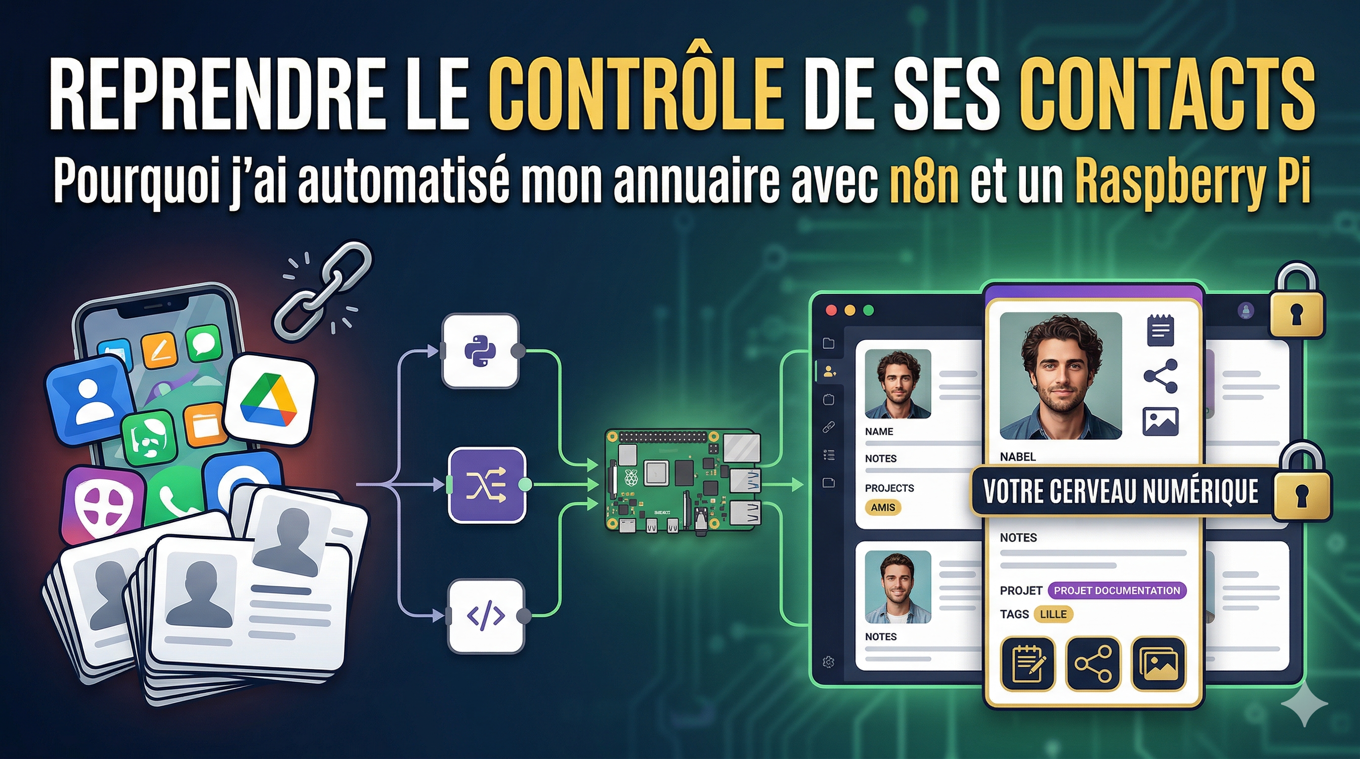 Reprendre le contrôle de ses contacts - Pourquoi j'ai automatisé mon annuaire avec n8n et un Raspberry Pi